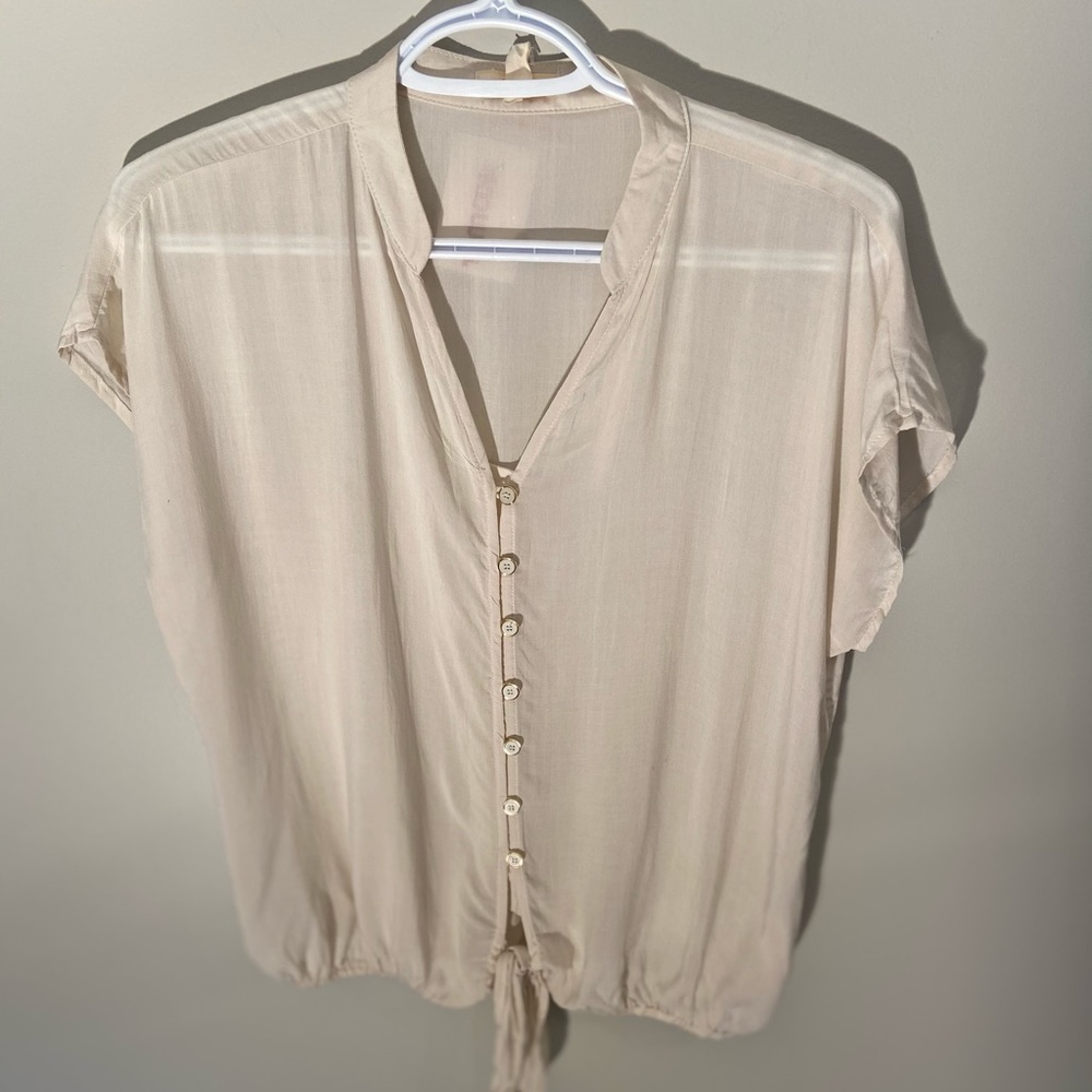 Button Up Beige Blouse